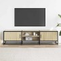 Mueble TV metal y madera ingeniería roble Sonoma 160x35x41 cm en Muebles TV | Comprar online en Foru.es