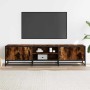 Mueble TV metal y madera ingeniería roble humo 160x35x41 cm en Muebles TV | Comprar online en Foru.es