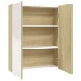 Armario de espejo de baño MDF blanco y roble 60x15x75 cm de vidaXL, Tocadores de baño - Ref: Foro24-331530, Precio: 135,27 €,...
