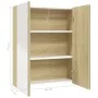 Armario de espejo de baño MDF blanco y roble 60x15x75 cm de vidaXL, Tocadores de baño - Ref: Foro24-331530, Precio: 135,27 €,...