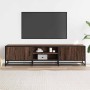 Mueble TV metal y madera ingeniería marrón roble 160x35x41 cm en Muebles TV | Comprar online en Foru.es