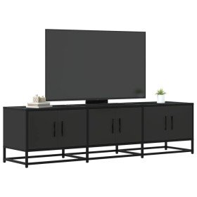 Mueble de TV madera de ingeniería y metal negro 150x35x41 cm en Muebles TV | Comprar online en Foru.es