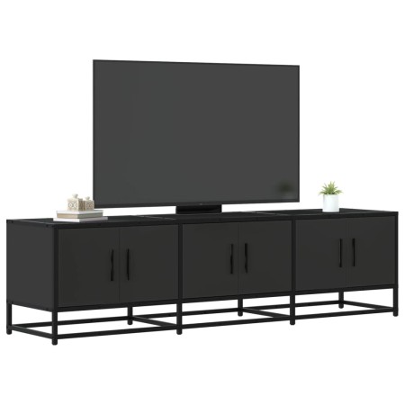 Mueble de TV madera de ingeniería y metal negro 150x35x41 cm en Muebles TV | Comprar online en Foru.es
