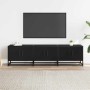 Mueble de TV madera de ingeniería y metal negro 150x35x41 cm en Muebles TV | Comprar online en Foru.es