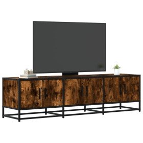 Mueble TV metal y madera ingeniería roble humo 150x35x41 cm en Muebles TV | Comprar online en Foru.es