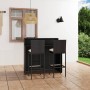 Set muebles de bar para jardín 3 piezas y cojines negro de vidaXL, Conjuntos de jardín - Ref: Foro24-3064881, Precio: 355,51 ...