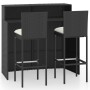 Set muebles de bar para jardín 3 piezas y cojines negro de vidaXL, Conjuntos de jardín - Ref: Foro24-3064881, Precio: 355,51 ...