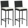 Set muebles de bar para jardín 3 piezas y cojines negro de vidaXL, Conjuntos de jardín - Ref: Foro24-3064881, Precio: 355,51 ...