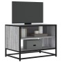 Mueble TV madera ingeniería y metal roble ahumado 61x40x46 cm en Muebles TV | Comprar online en Foru.es