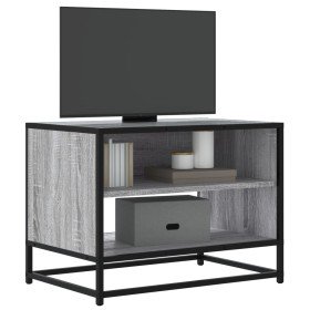 Mueble TV madera ingeniería y metal roble ahumado 61x40x46 cm en Muebles TV | Comprar online en Foru.es