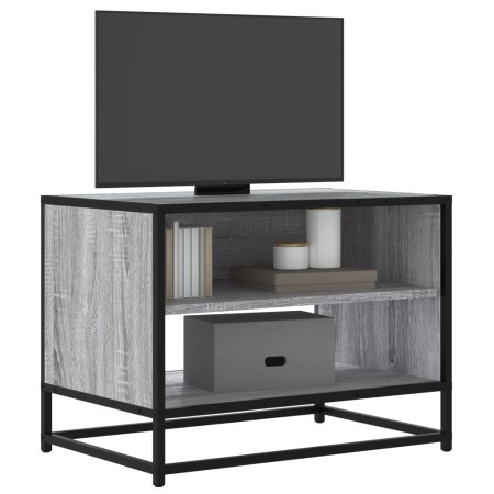 Mueble TV madera ingeniería y metal roble ahumado 61x40x46 cm en Muebles TV | Comprar online en Foru.es