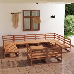 Juego de muebles de jardín 12 piezas madera maciza de pino en Conjuntos de jardín | Comprar online en Foru.es