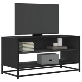 Mueble de TV madera de ingeniería y metal negro 91x40x46 cm en Muebles TV | Comprar online en Foru.es