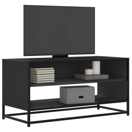 Mueble de TV madera de ingeniería y metal negro 91x40x46 cm en Muebles TV | Comprar online en Foru.es