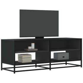 Mueble de TV madera de ingeniería y metal negro 120,5x40x46 cm en Muebles TV | Comprar online en Foru.es
