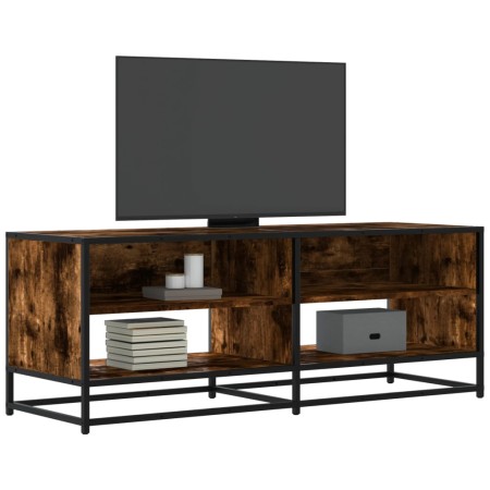 Mueble TV metal y madera ingeniería roble humo 120,5x40x46 cm en Muebles TV | Comprar online en Foru.es