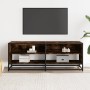 Mueble TV metal y madera ingeniería roble humo 120,5x40x46 cm en Muebles TV | Comprar online en Foru.es