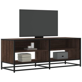 Mueble TV metal y madera ingeniería marrón roble 120,5x40x46 cm en Muebles TV | Comprar online en Foru.es