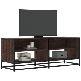 Mueble TV metal y madera ingeniería marrón roble 120,5x40x46 cm en Muebles TV | Comprar online en Foru.es
