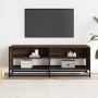 Mueble TV metal y madera ingeniería marrón roble 120,5x40x46 cm en Muebles TV | Comprar online en Foru.es