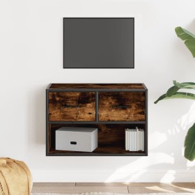 Mueble de TV madera y metal roble ahumado 60x31x39,5 cm en Muebles TV | Comprar online en Foru.es
