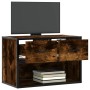 Mueble de TV madera y metal roble ahumado 60x31x39,5 cm en Muebles TV | Comprar online en Foru.es