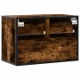 Mueble de TV madera y metal roble ahumado 60x31x39,5 cm en Muebles TV | Comprar online en Foru.es