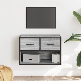 Mueble de TV madera y metal roble ahumado 60x31x39,5 cm en Muebles TV | Comprar online en Foru.es