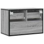 Mueble de TV madera y metal roble ahumado 60x31x39,5 cm en Muebles TV | Comprar online en Foru.es