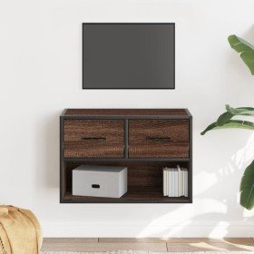 Mueble TV madera ingeniería y metal marrón roble 60x31x39,5 cm en Muebles TV | Comprar online en Foru.es