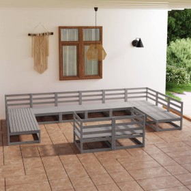 Juego de muebles de jardín 12 piezas madera maciza de pino en Conjuntos de jardín | Comprar online en Foru.es