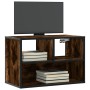 Mueble TV madera ingeniería y metal roble ahumado 60x31x39,5 cm en Muebles TV | Comprar online en Foru.es