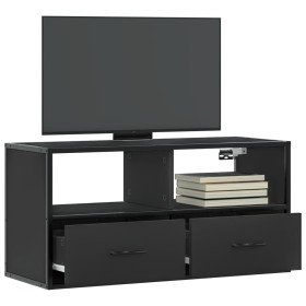 Mueble de TV metal y madera de ingeniería negro 80x31x39,5 cm en Muebles TV | Comprar online en Foru.es