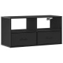 Mueble de TV metal y madera de ingeniería negro 80x31x39,5 cm en Muebles TV | Comprar online en Foru.es