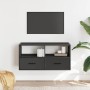 Mueble de TV metal y madera de ingeniería negro 80x31x39,5 cm en Muebles TV | Comprar online en Foru.es