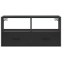 Mueble de TV metal y madera de ingeniería negro 80x31x39,5 cm en Muebles TV | Comprar online en Foru.es