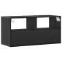 Mueble de TV metal y madera de ingeniería negro 80x31x39,5 cm en Muebles TV | Comprar online en Foru.es