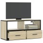 Mueble TV madera ingeniería y metal roble Sonoma 80x31x39,5 cm en Muebles TV | Comprar online en Foru.es