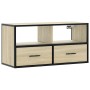 Mueble TV madera ingeniería y metal roble Sonoma 80x31x39,5 cm en Muebles TV | Comprar online en Foru.es