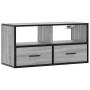 Mueble TV madera ingeniería y metal roble ahumado 80x31x39,5 cm en Muebles TV | Comprar online en Foru.es