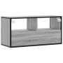 Mueble TV madera ingeniería y metal roble ahumado 80x31x39,5 cm en Muebles TV | Comprar online en Foru.es