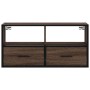 Mueble TV madera ingeniería y metal marrón roble 80x31x39,5 cm en Muebles TV | Comprar online en Foru.es