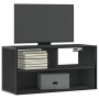 Mueble de TV metal y madera de ingeniería negro 80x31x39,5 cm en Muebles TV | Comprar online en Foru.es