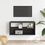 Mueble de TV metal y madera de ingeniería negro 80x31x39,5 cm en Muebles TV | Comprar online en Foru.es
