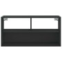 Mueble de TV metal y madera de ingeniería negro 80x31x39,5 cm en Muebles TV | Comprar online en Foru.es