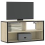 Mueble TV madera ingeniería y metal roble Sonoma 80x31x39,5 cm en Muebles TV | Comprar online en Foru.es