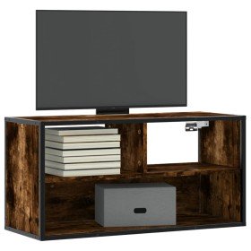 Mueble TV metal y madera contrachapada roble humo 80x31x39,5 cm en Muebles TV | Comprar online en Foru.es