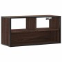 Mueble TV madera ingeniería y metal marrón roble 80x31x39,5 cm en Muebles TV | Comprar online en Foru.es