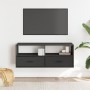 Mueble de TV madera de ingeniería y metal negro 100x31x39,5 cm en Muebles TV | Comprar online en Foru.es