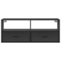 Mueble de TV madera de ingeniería y metal negro 100x31x39,5 cm en Muebles TV | Comprar online en Foru.es